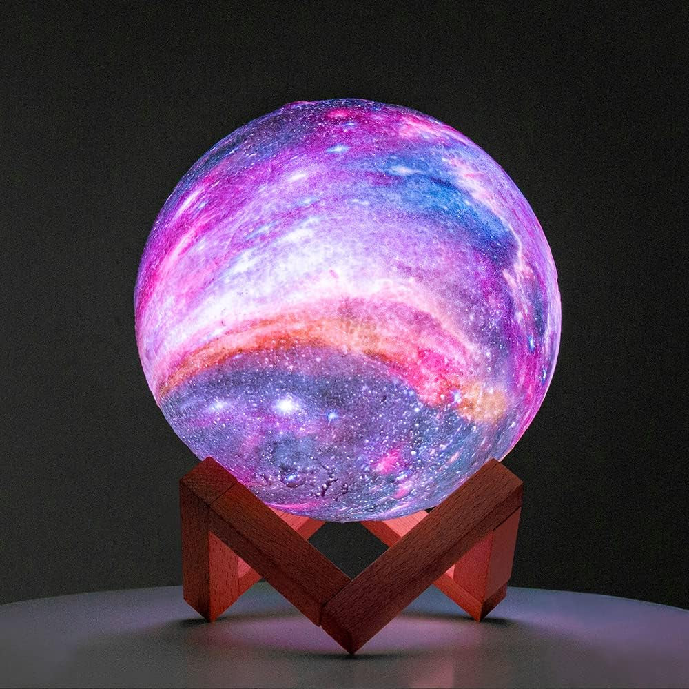 Galaxy Moon Lamp – 3D NASA-Inspired Starry Night Light with 16 Colors & Remote Control