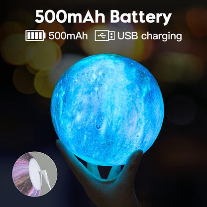 Galaxy Moon Lamp – 3D NASA-Inspired Starry Night Light with 16 Colors & Remote Control