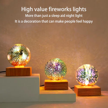 Magical 3D Milky Way Crystal Lamp with Wooden Base