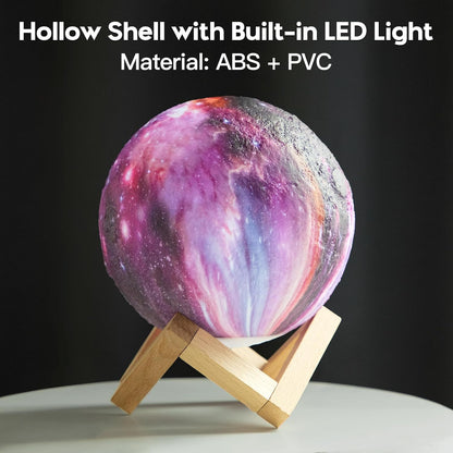 Galaxy Moon Lamp – 3D NASA-Inspired Starry Night Light with 16 Colors & Remote Control